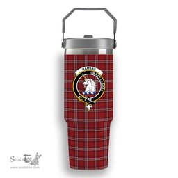 ScotsTee Shop Scottish Ramsay Angus & Mearns Crest Tartan Flip Straw Tumbler 20oz 30oz