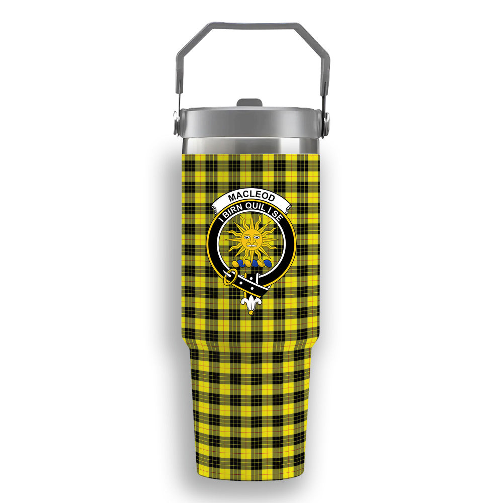 ScotsTee Shop Scottish MacLeod of Lewis Modern Crest Tartan Flip Straw Tumbler 20oz 30oz