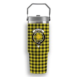 ScotsTee Shop Scottish MacLeod of Lewis Modern Crest Tartan Flip Straw Tumbler 20oz 30oz