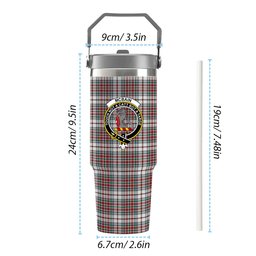 ScotsTee Shop Scottish McBain Dress Modern Crest Tartan Flip Straw Tumbler 20oz 30oz