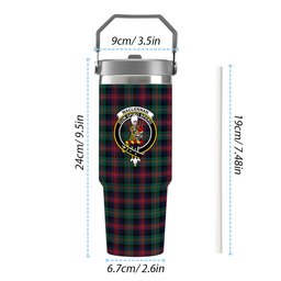 ScotsTee Shop Scottish MacLennan Modern Crest Tartan Flip Straw Tumbler 20oz 30oz