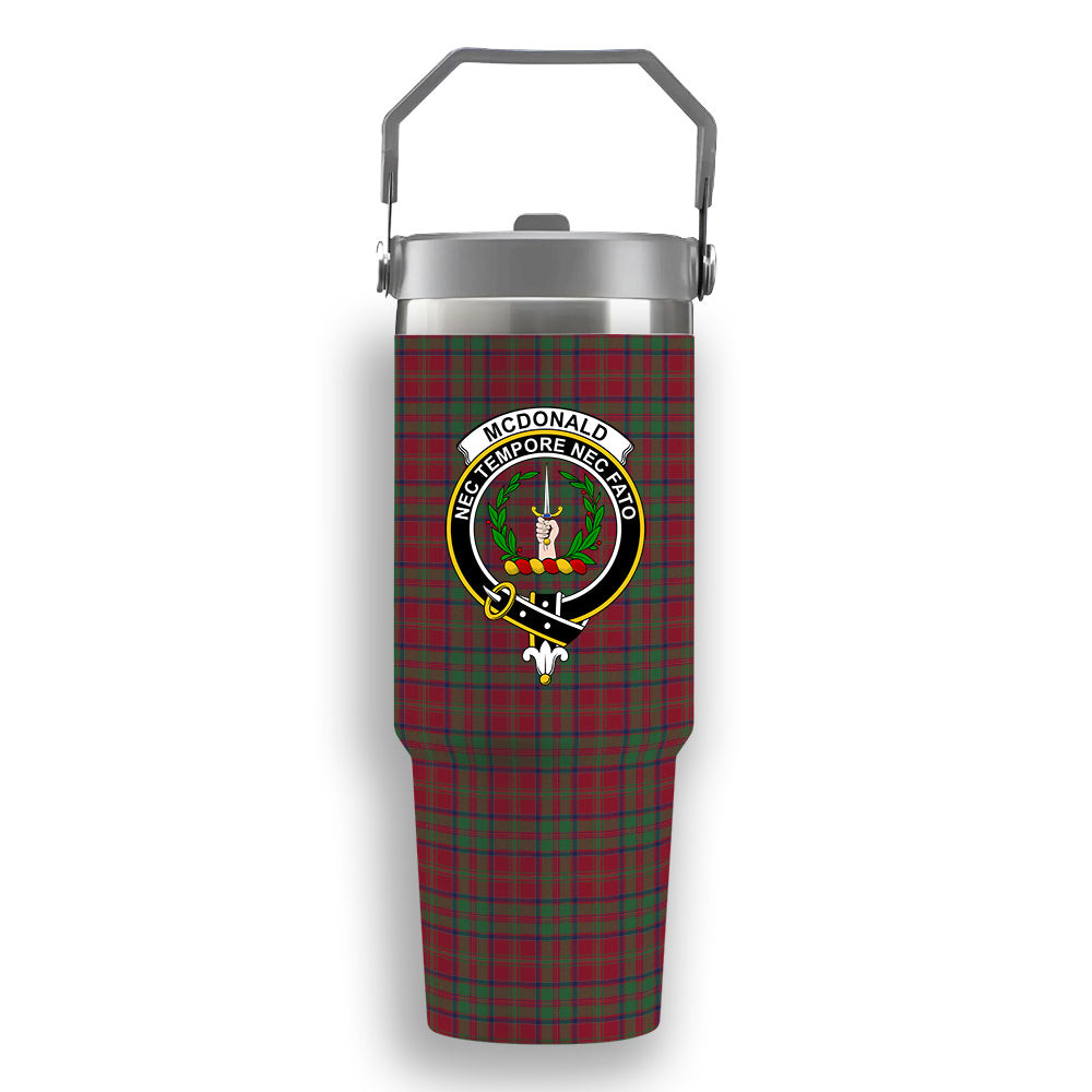 ScotsTee Shop Scottish McDonald of Glencoe Modern Crest Tartan Flip Straw Tumbler 20oz 30oz