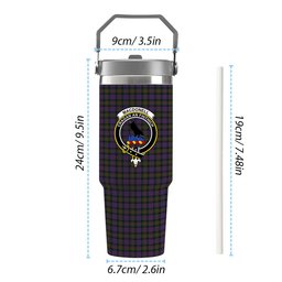 ScotsTee Shop Scottish MacDonell of Glengarry Crest Tartan Flip Straw Tumbler 20oz 30oz