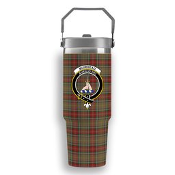 ScotsTee Shop Scottish Muirhead Old Crest Tartan Flip Straw Tumbler 20oz 30oz