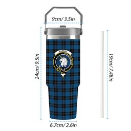 ScotsTee Shop Scottish Ramsay Blue Hunting Crest Tartan Flip Straw Tumbler 20oz 30oz
