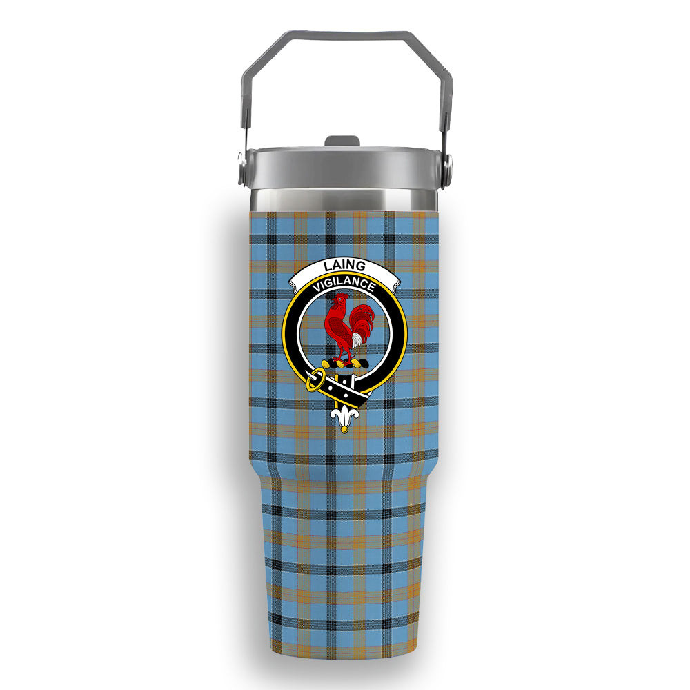 ScotsTee Shop Scottish Laing Ancient Crest Tartan Flip Straw Tumbler 20oz 30oz