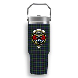 ScotsTee Shop Scottish MacLeod of Gesto 2 Crest Tartan Flip Straw Tumbler 20oz 30oz