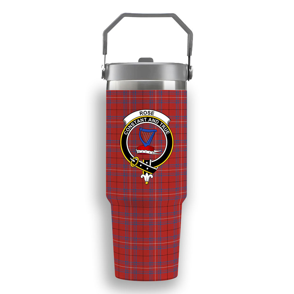 ScotsTee Shop Scottish Rose of Kilravock Ancient Crest Tartan Flip Straw Tumbler 20oz 30oz