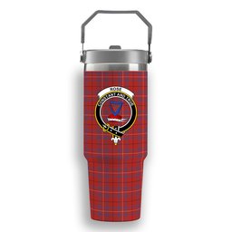 ScotsTee Shop Scottish Rose of Kilravock Ancient Crest Tartan Flip Straw Tumbler 20oz 30oz