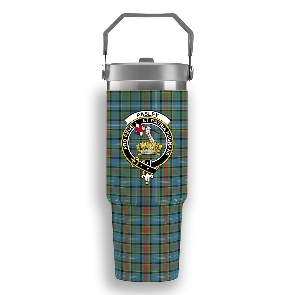 ScotsTee Shop Scottish Pasley District Crest Tartan Flip Straw Tumbler 20oz 30oz