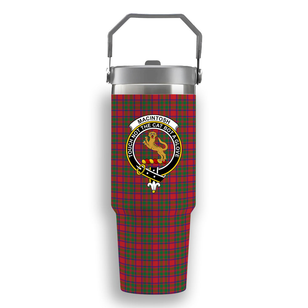 ScotsTee Shop Scottish MacIntosh Modern Crest Tartan Flip Straw Tumbler 20oz 30oz
