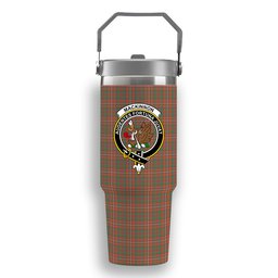 ScotsTee Shop Scottish MacKinnon Ancient Crest Tartan Flip Straw Tumbler 20oz 30oz
