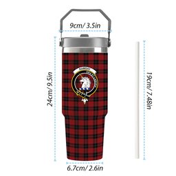 ScotsTee Shop Scottish Ramsay Red Crest Tartan Flip Straw Tumbler 20oz 30oz
