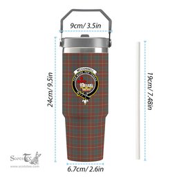 ScotsTee Shop Scottish McConnell Weathered Crest Tartan Flip Straw Tumbler 20oz 30oz