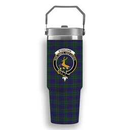 ScotsTee Shop Scottish Strachan Crest Tartan Flip Straw Tumbler 20oz 30oz