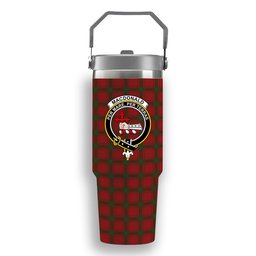 ScotsTee Shop Scottish MacDonald of Sleat Crest Tartan Flip Straw Tumbler 20oz 30oz