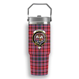 ScotsTee Shop Scottish Straiton Crest Tartan Flip Straw Tumbler 20oz 30oz