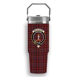 ScotsTee Shop Scottish MacAlister Crest Tartan Flip Straw Tumbler 20oz 30oz