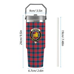 ScotsTee Shop Scottish McTavish Modern Crest Tartan Flip Straw Tumbler 20oz 30oz