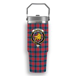 ScotsTee Shop Scottish McTavish Modern Crest Tartan Flip Straw Tumbler 20oz 30oz