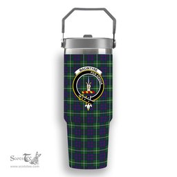 ScotsTee Shop Scottish MacIntyre Hunting Modern Crest Tartan Flip Straw Tumbler 20oz 30oz