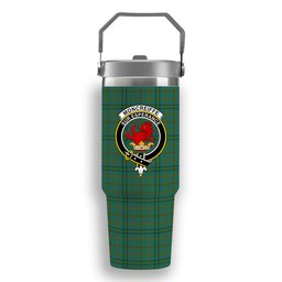 ScotsTee Shop Scottish Moncreiffe of Atholl Ancient Crest Tartan Flip Straw Tumbler 20oz 30oz