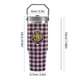ScotsTee Shop Scottish McPherson Hunting Modern Crest Tartan Flip Straw Tumbler 20oz 30oz