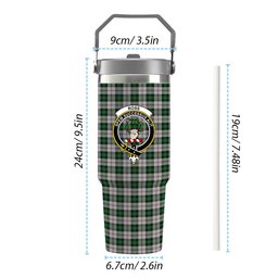 ScotsTee Shop Scottish Ross Arisaid Crest Tartan Flip Straw Tumbler 20oz 30oz