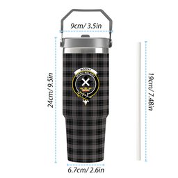 ScotsTee Shop Scottish Moffat 1984 Crest Tartan Flip Straw Tumbler 20oz 30oz