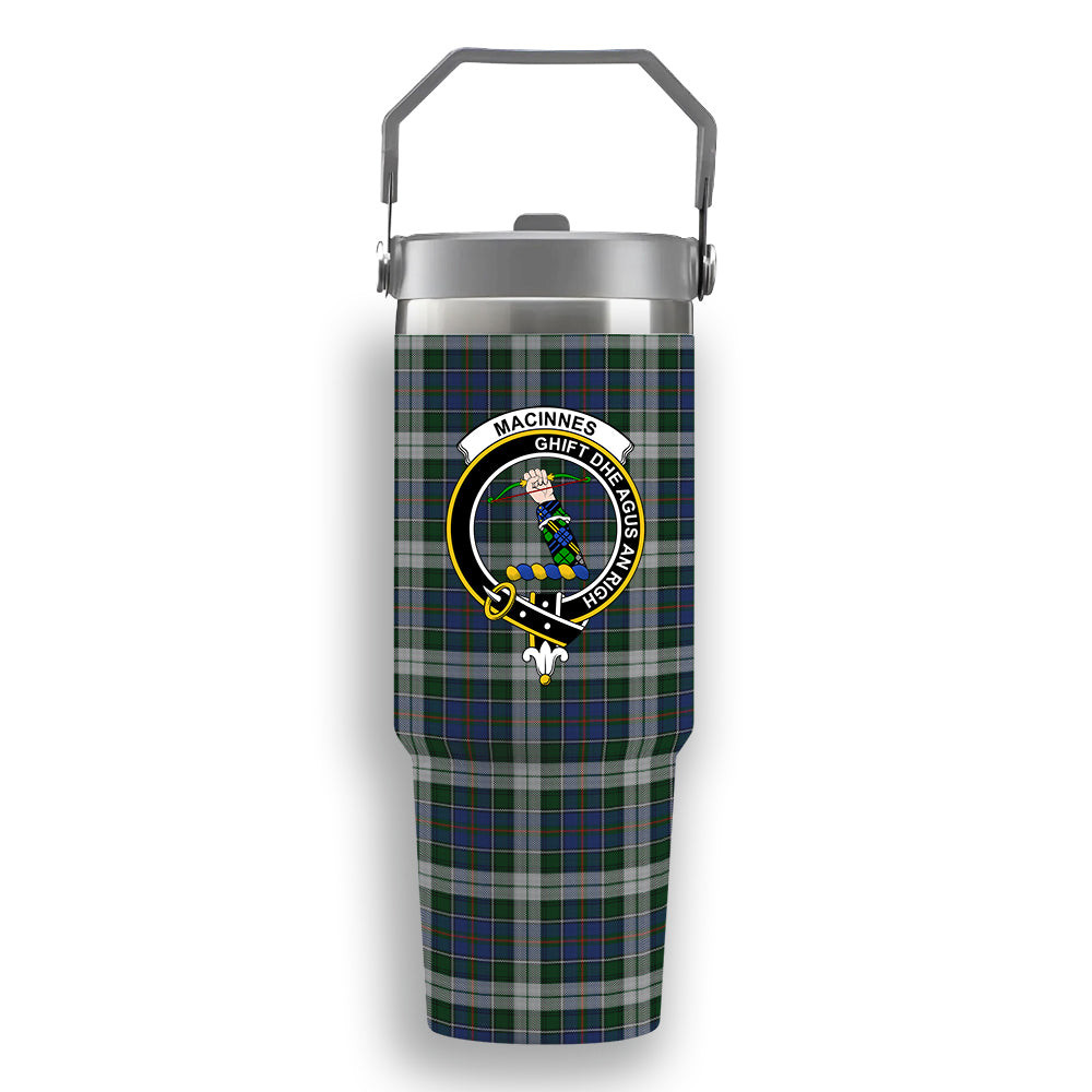 ScotsTee Shop Scottish MacInnes Dress Crest Tartan Flip Straw Tumbler 20oz 30oz
