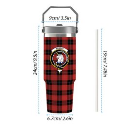 ScotsTee Shop Scottish Ramsay of Dalhousie (Ramsay Red) Ancient Crest Tartan Flip Straw Tumbler 20oz 30oz