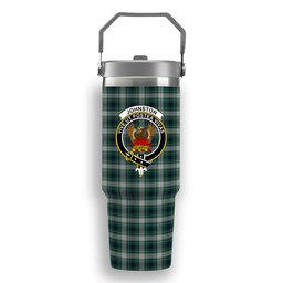 ScotsTee Shop Scottish Johnston Dress Modern Crest Tartan Flip Straw Tumbler 20oz 30oz