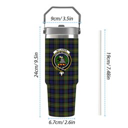 ScotsTee Shop Scottish McLaren Modern Crest Tartan Flip Straw Tumbler 20oz 30oz