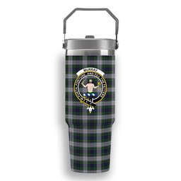 ScotsTee Shop Scottish Murray of Atholl Dress Crest Tartan Flip Straw Tumbler 20oz 30oz