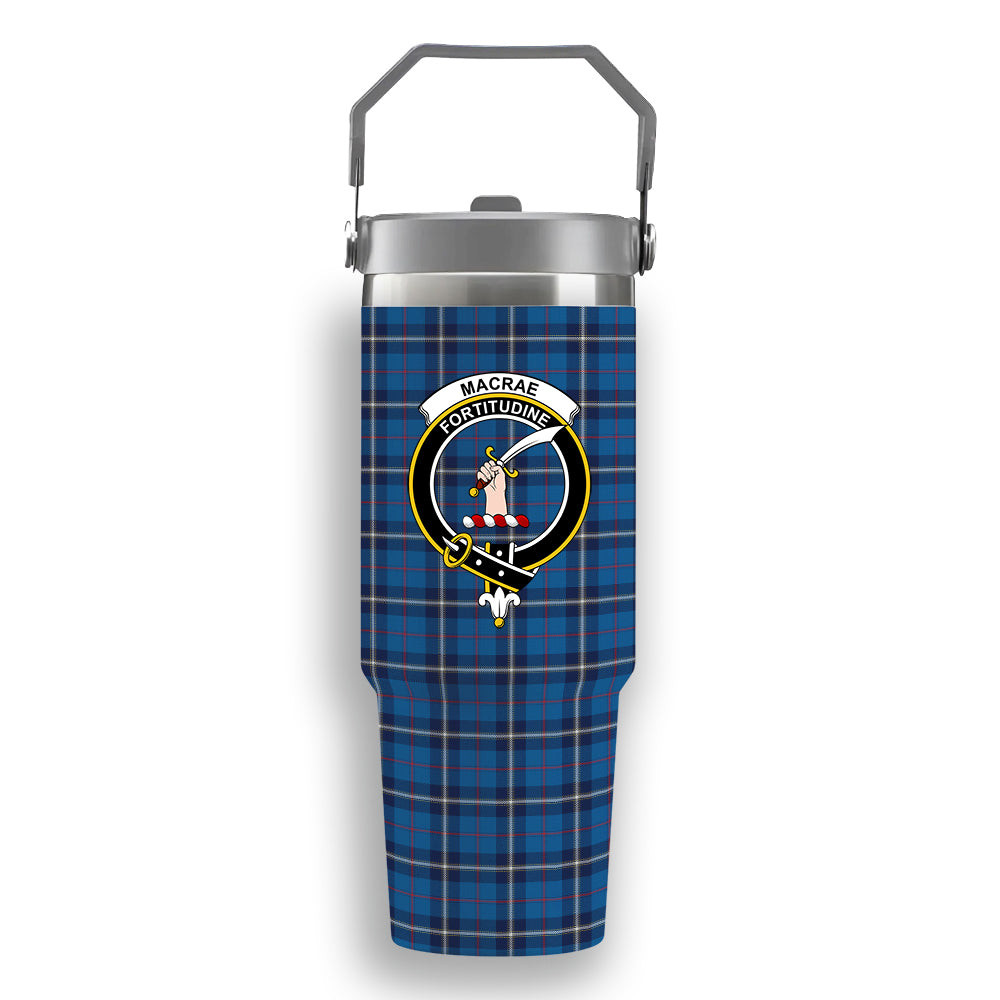 ScotsTee Shop Scottish MacRae of America Modern Crest Tartan Flip Straw Tumbler 20oz 30oz