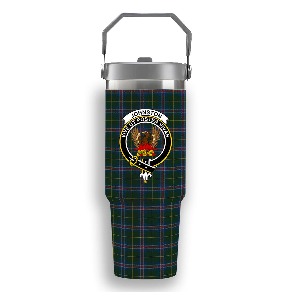 ScotsTee Shop Scottish Johnston Diana Dress Crest Tartan Flip Straw Tumbler 20oz 30oz
