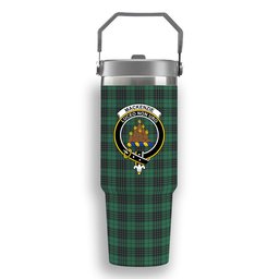 ScotsTee Shop Scottish MacKenzie Dress Modern Crest Tartan Flip Straw Tumbler 20oz 30oz