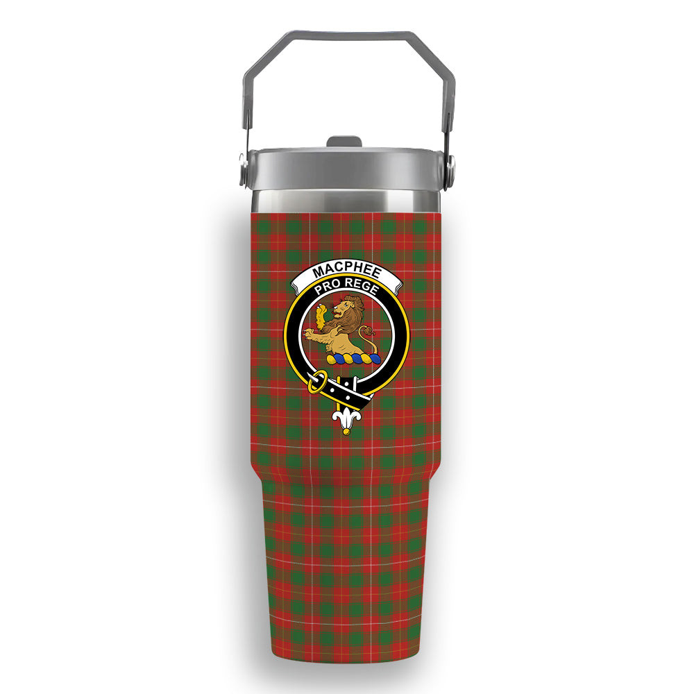 ScotsTee Shop Scottish MacPhee Ancient Crest Tartan Flip Straw Tumbler 20oz 30oz