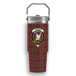 ScotsTee Shop Scottish Lindsay Weathered Crest Tartan Flip Straw Tumbler 20oz 30oz