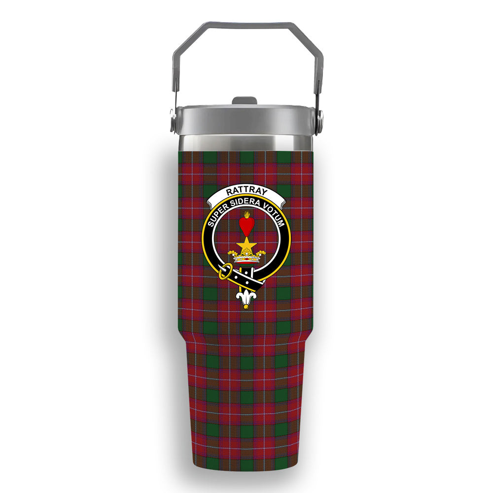 ScotsTee Shop Scottish Rattray Crest Tartan Flip Straw Tumbler 20oz 30oz