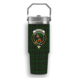ScotsTee Shop Scottish MacAlpin Modern Crest Tartan Flip Straw Tumbler 20oz 30oz