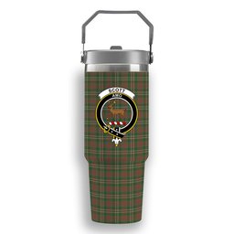 ScotsTee Shop Scottish Scott Brown Hunting Ancient Crest Tartan Flip Straw Tumbler 20oz 30oz