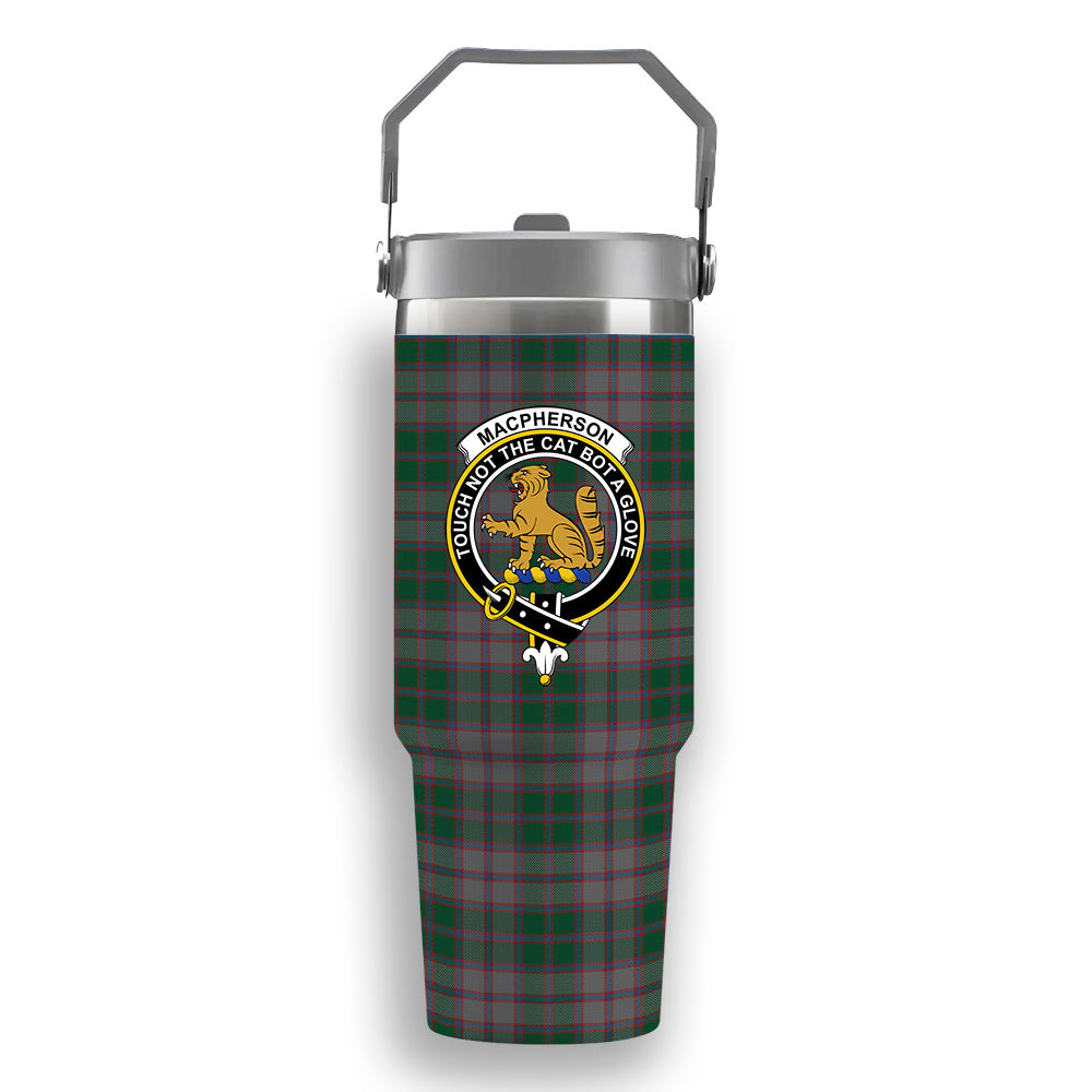 ScotsTee Shop Scottish MacPherson Gathering 1996 Crest Tartan Flip Straw Tumbler 20oz 30oz