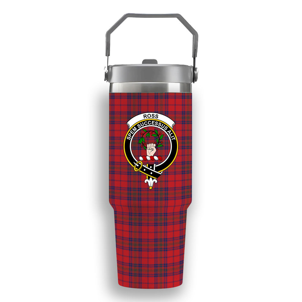 ScotsTee Shop Scottish Ross Old Modern Crest Tartan Flip Straw Tumbler 20oz 30oz
