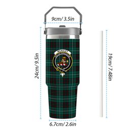 ScotsTee Shop Scottish McAuley of Lewis Modern Crest Tartan Flip Straw Tumbler 20oz 30oz