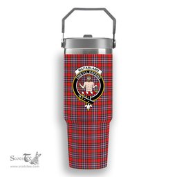 ScotsTee Shop Scottish McFarland Modern Crest Tartan Flip Straw Tumbler 20oz 30oz