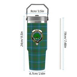 ScotsTee Shop Scottish Irvine of Bonshaw Tower Ancient Crest Tartan Flip Straw Tumbler 20oz 30oz
