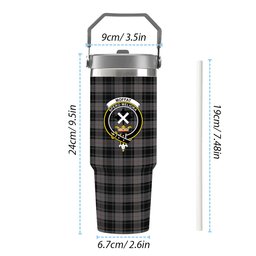 ScotsTee Shop Scottish Moffat Modern Crest Tartan Flip Straw Tumbler 20oz 30oz