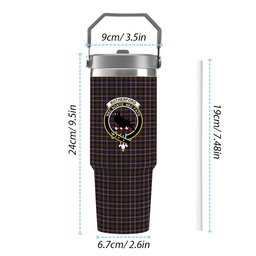 ScotsTee Shop Scottish Rutherford Simon Travis Alan Hunting Crest Tartan Flip Straw Tumbler 20oz 30oz