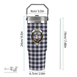 ScotsTee Shop Scottish MacRae Dress Modern Crest Tartan Flip Straw Tumbler 20oz 30oz